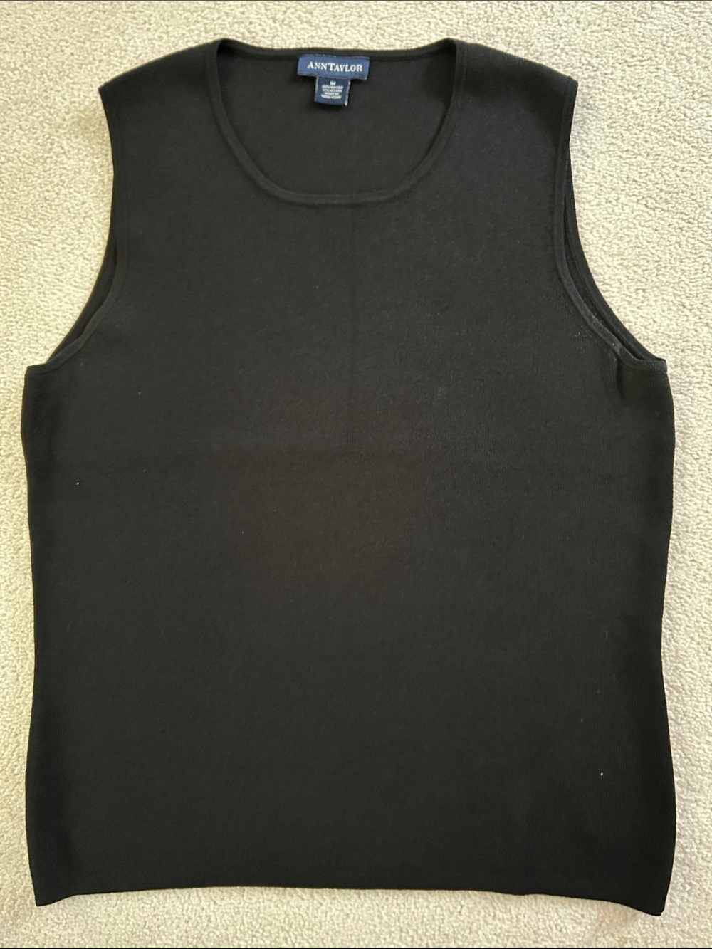 Ann Taylor Black Sleeveless Crewneck Shell
